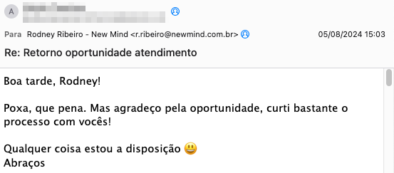 feedback positivo de processo seletivo 