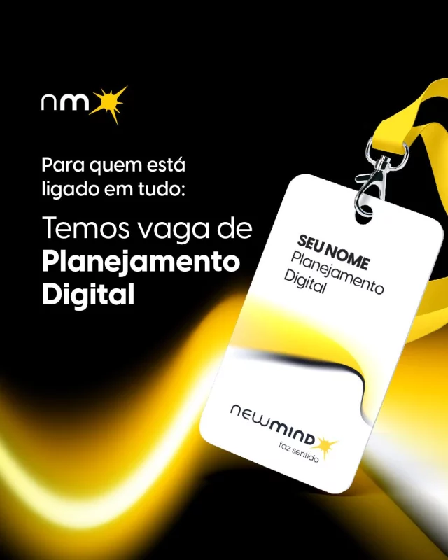 Você sabe muito sobre mídias sociais e tem paixão pela comunicação? Essa é sua chance de ser newminder! 👊💛

Nosso time de Planejamento Digital está em busca de reforços. Garanta a sua participação no processo seletivo e venha fazer sentido com a gente. Acesse o link na bio para conferir detalhes e requisitos.

Conhece a pessoa certa para trabalhar na primeira agência GPTW do ABC? Compartilhe este post ou marque nos comentários.

#agencia #fazsentido #planejamento #planejamentodigital #socialmedia #midiassociais #vaga #oportunidade